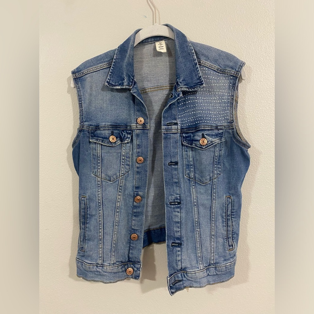 Shashiko Stitch Denim Vest